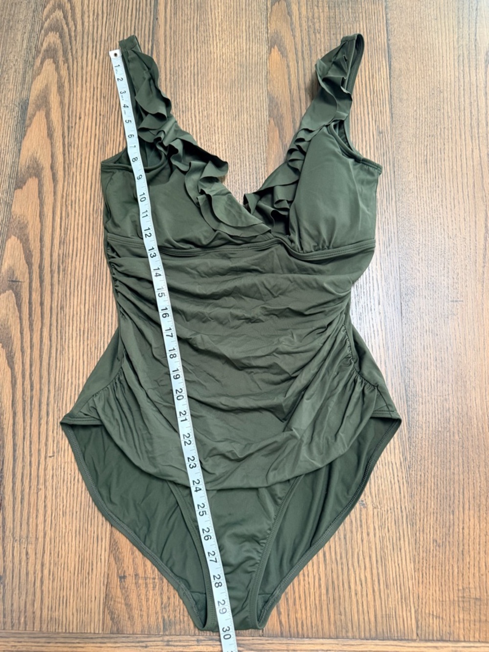 Ruffled Ralph Lauren One-Piece Swimsuit in Olive Green- Size 14